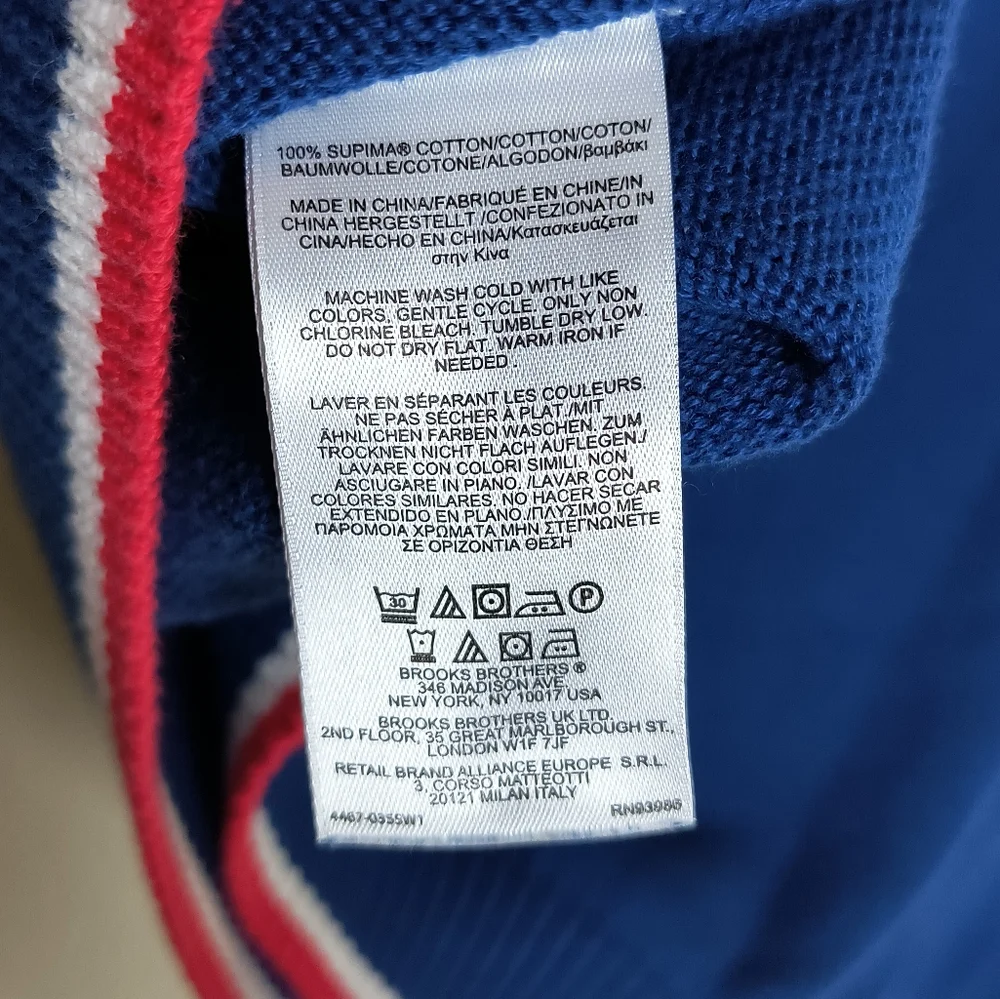 Brooks Brother Fleece Men's Blue Half-Zip Sweater Size Junior XL Casual - Picture 10 of 14